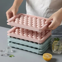 Ice Cube Tray with Lid Plastic Diamond Style