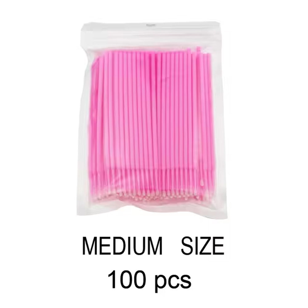 (NET) 100 Pcs  Disposable Micro Applicators Brush for Makeup and Personal Care Cosmetic Micro Brush