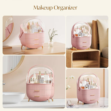 (NET) Multi-Function Make Up Case Dustproof Cosmetic Storage Box