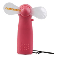 Portable Mini Handheld Cooling Fan Colorful LED Light Battery Power With Strap