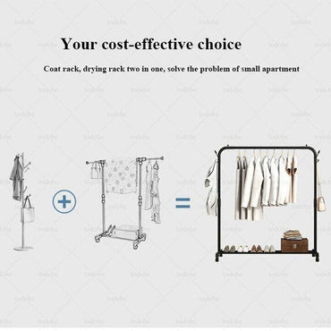 Single Pole Retractable Hanger Clothes Horse - White Color / TM0060