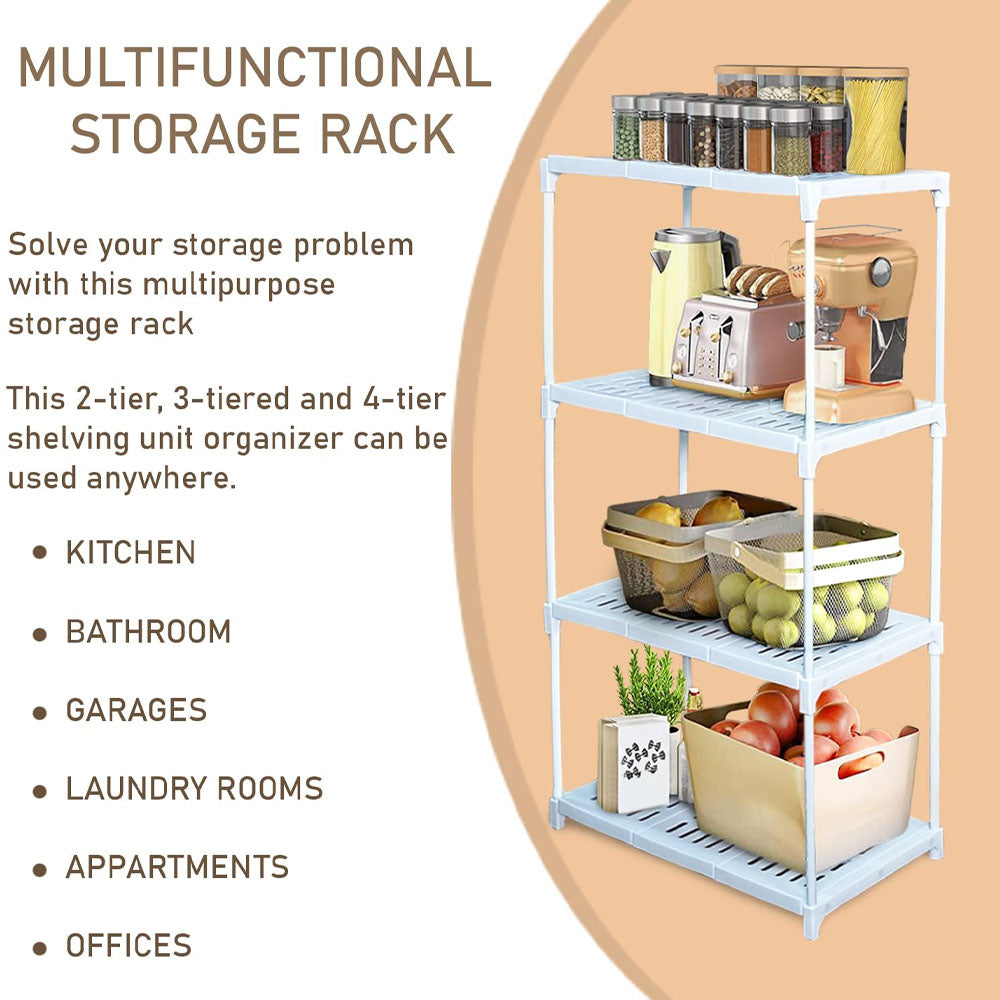 4 Tier Free Standing Bathroom Organizer Multifunction Rack Organizer S