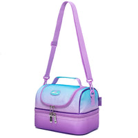 (NET) Purple Kids Lunch Bag Insulated Bento