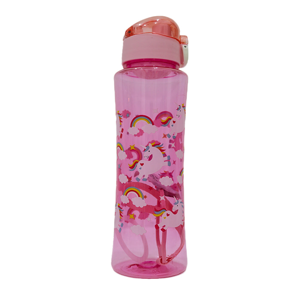 Plastic Water Bottle With Straw 600 ML