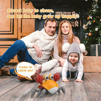 Musical Crawling Crab Baby Toy Rechargable Walking Crab Toy With LED