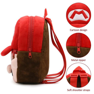 (NET) Premium Quality Mario Red & Brown Soft Plush Bag