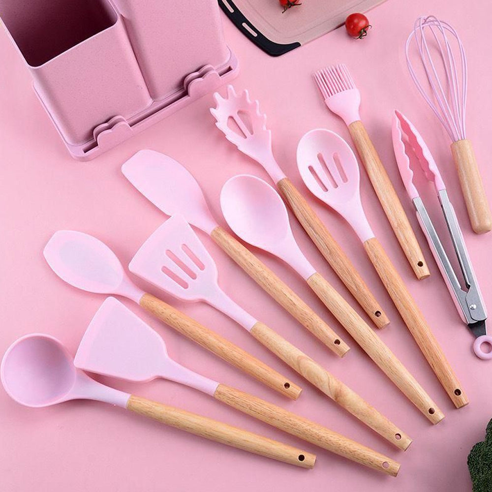 (NET)Silicone Kitchen Cooking Utensil Set