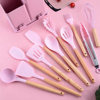 (NET) Silicone Kitchen Cooking Utensil Set