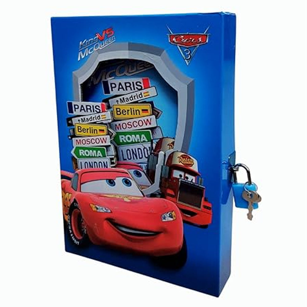 (NET)Cartoon Racing Cars Character Secret Lock Notebook