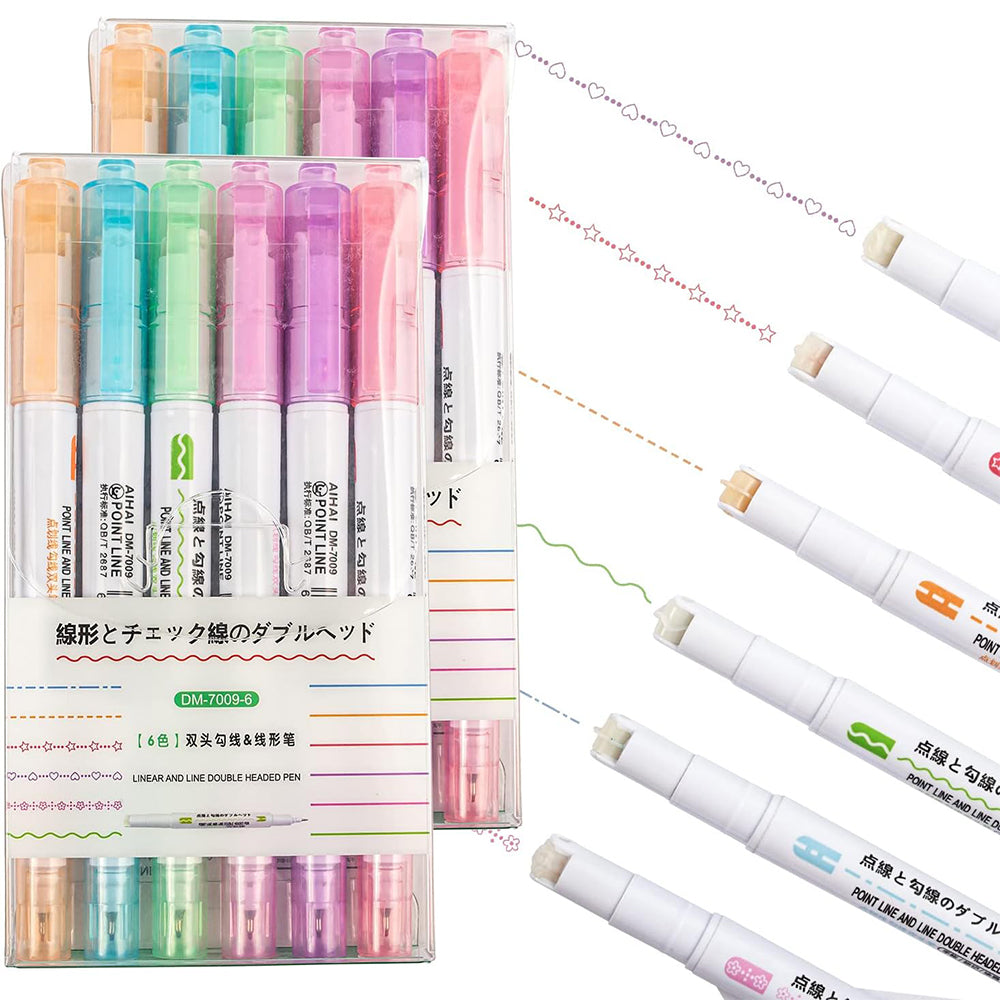 Curve Highlighter Pen Set Of 6 Pcs / DM-7009-6