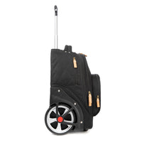 (NET) Black Backpack Trolley Bag 3 Pcs