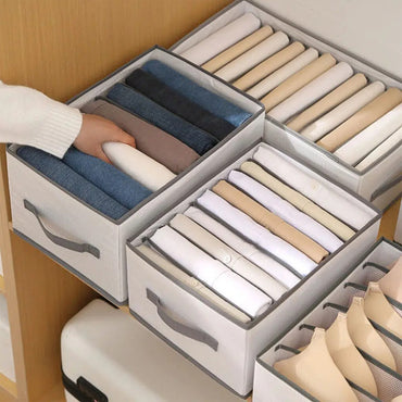 (net) Clothes Organizer 6 Divisions With Handle