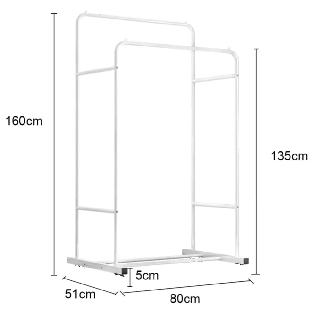 (Net) Double Pole Hanger, TIM roller clothes rack, double-layer clothe