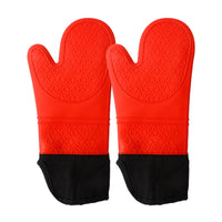 Extra Long Silicone Oven Mitts, Heat Resistant Oven Gloves Waterproof Flexible Pot Holders Heavy Duty Oven Mitts for Kitchen / KR-021