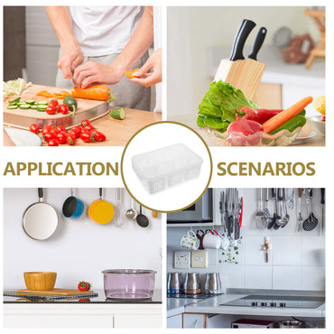 8 In 1 Drain Box Refrigerator Fresh Keeping Storage Box Fruit Vegetable Drain Crisper Kitchen Garlic Sealed Container
