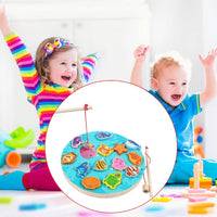 Fishing Game Magnetic Toy Wooden Pieces with Fish & Rod