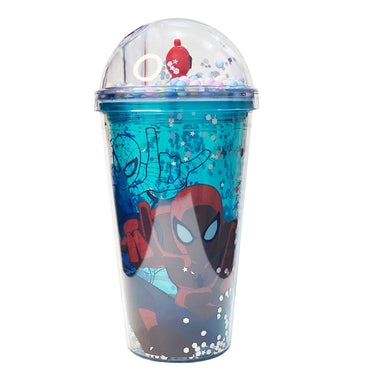 (NET) Spider Man Plastic Cup With Straw 450 ML