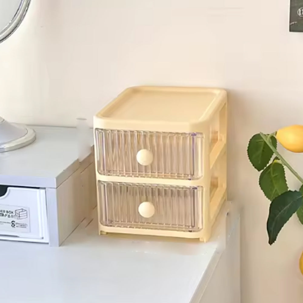 Stackable Boxes Net (net) Storage Box 2 Layers Stackable Desk Organizer