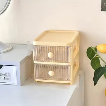 (net) Storage Box 2 Layers Stackable Desk Organizer