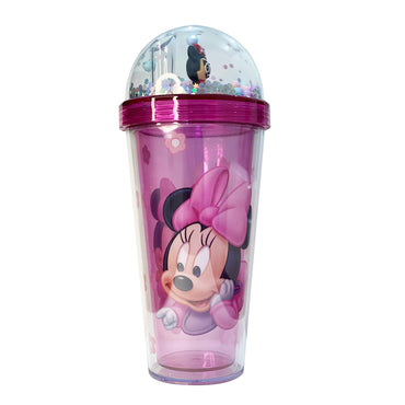 (NET) Mickey Mousse Plastic Cup With Straw 400 ML