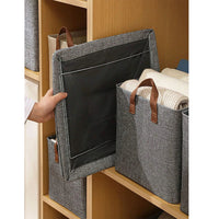 Solid color storage box, modern polyester clothes storage box for home