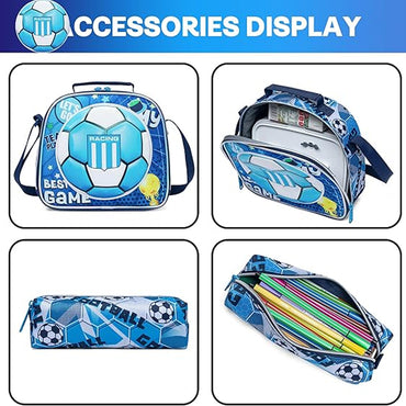 (NET) Football Backpack For Girls Set Of 3 Pcs