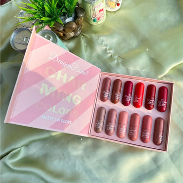 (NET) Lip Gloss Matte Lipstick 12 Pcs / 280132 / D8013 / 321958 / 321779