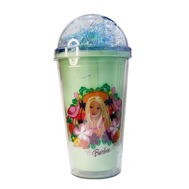 (NET) Barbie Plastic Cup With Straw 450 ML