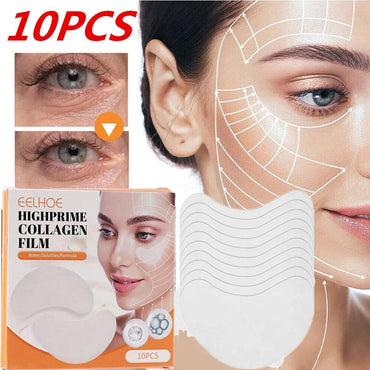 (NET) Collagen Soluble Patches Film Anti Aging Eye Mask 10 pcs