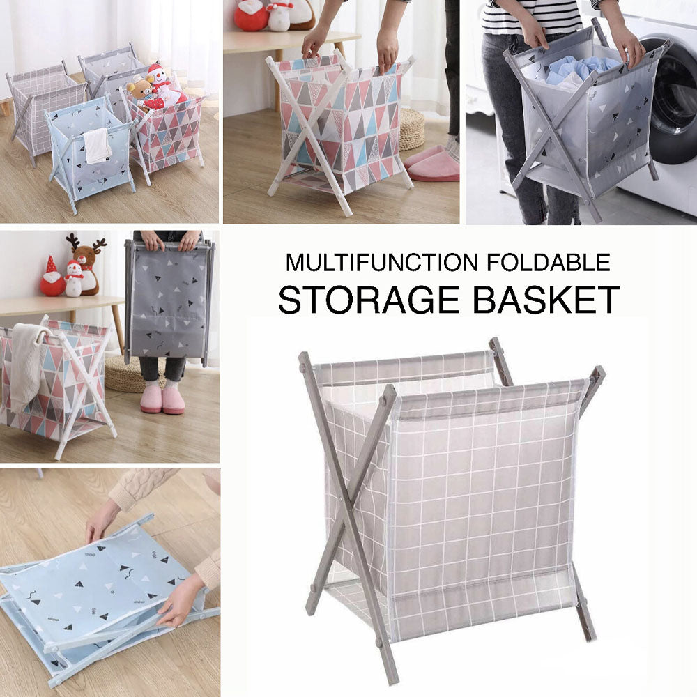 Multifunctional Storage Basket Foldable Dirty Clothes Basket Multicolor Laundry Stool, Storage