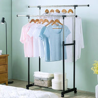 Double Pole Telescoplc Clothes Rack Clothes Horse / 903
