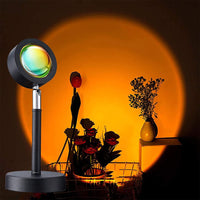 Sunset Lamp, Sunset Projector Lamp LED Sunset Light Night Light 180 Degree Rotation Romantic Light USB Charging for Bedroom Party Home Decore / M008