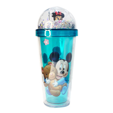 (NET) Mickey Mousse Plastic Cup With Straw 400 ML