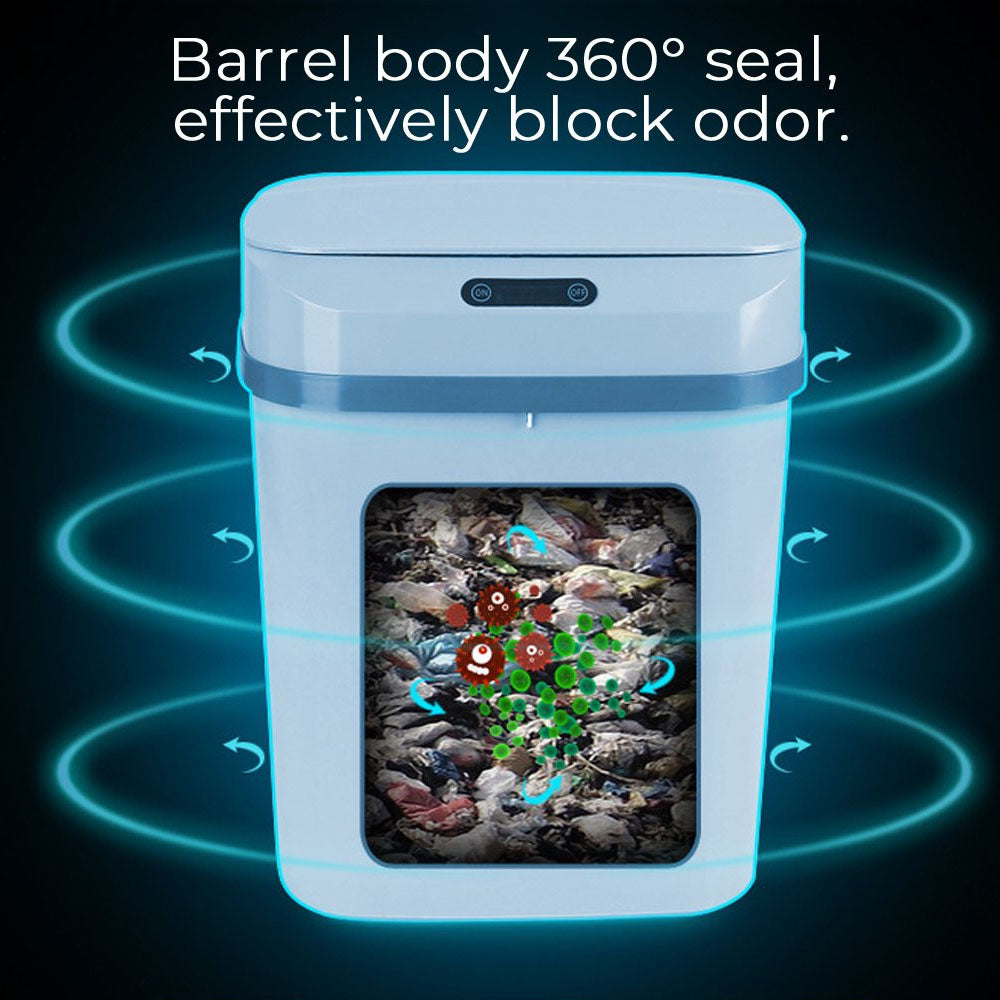 (Net) Smart Sensor Trash Can Plastic to Go Containers Woven Trash Can