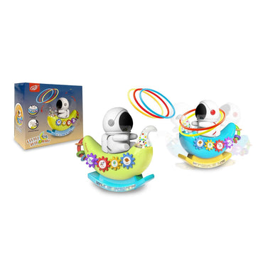 Musical Astronaut Swing Car with Rotatable Gears for Kids