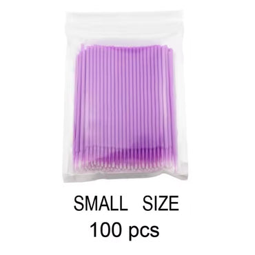 (NET) 100 Pcs  Disposable Micro Applicators Brush for Makeup and Personal Care Cosmetic Micro Brush