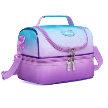 (NET) Purple Kids Lunch Bag Insulated Bento