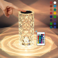 Led Rose Crystal Table Lamp 16 Colors Changing Rgb Touch Lamp Usb Romantic Led Rose Dia mond Desk Lamps For Bedroom Living