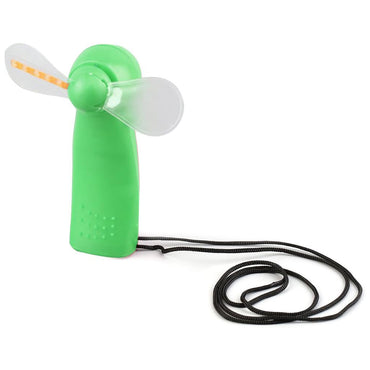 Portable Mini Handheld Cooling Fan Colorful LED Light Battery Power With Strap