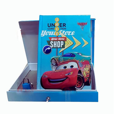 (NET)Cartoon Racing Cars Character Secret Lock Notebook