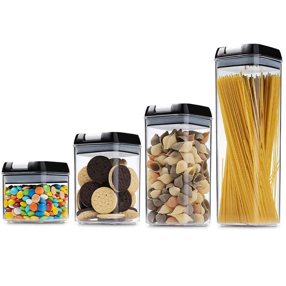 (Net) Plastic Cereal Containers with Easy Lock Lids Airtight Food Storage Container, Set Of 6pcs / 51722 / A-523