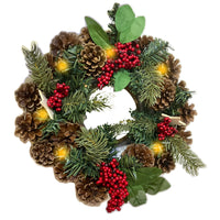 Christmas Pine Door Hanger 30 cm with 20 Led Light / 611378B