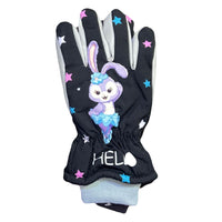 Kids' Windproof Waterproof Mittens - Cute Rabbit Design