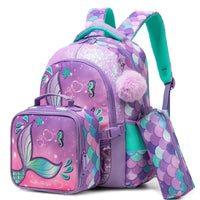 (NET) Mermaid Backpack With Lunch Box & Pencil Case