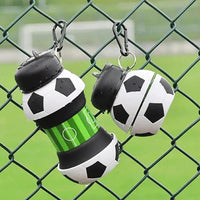 Foldable Football Kids Water Bottles Portable Soccer Ball Shaped Water Bottl Silicone 550 ML