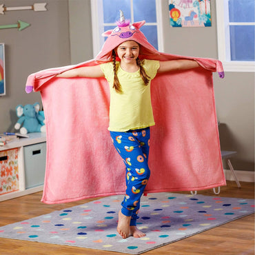 (net) Bright Eyes Blanket Super Soft Blanket for Kids with LED Lights - Hooded Blanket, Robe, Comfy Throw Blanket, Machine Washable