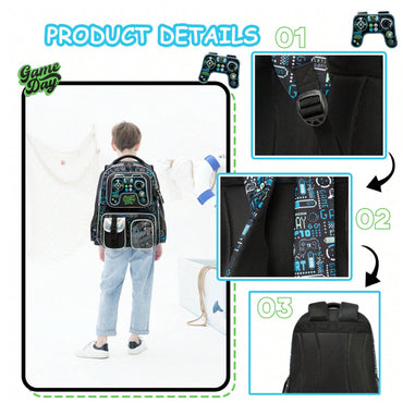 (NET) Meetbelify Game School Backpack Set Of 3 Pcs