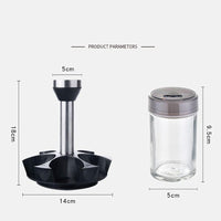6 Jar Revolving Spice Rack Organizer Spices And Seasonings Sets With Rack Countertop Seasoning Organizer Spice Pots Storage Container Cruet With Cover And Rotating Stand Base Condiment Jar & Spice Bottle Salt And Pepper Shakers / OT-020
