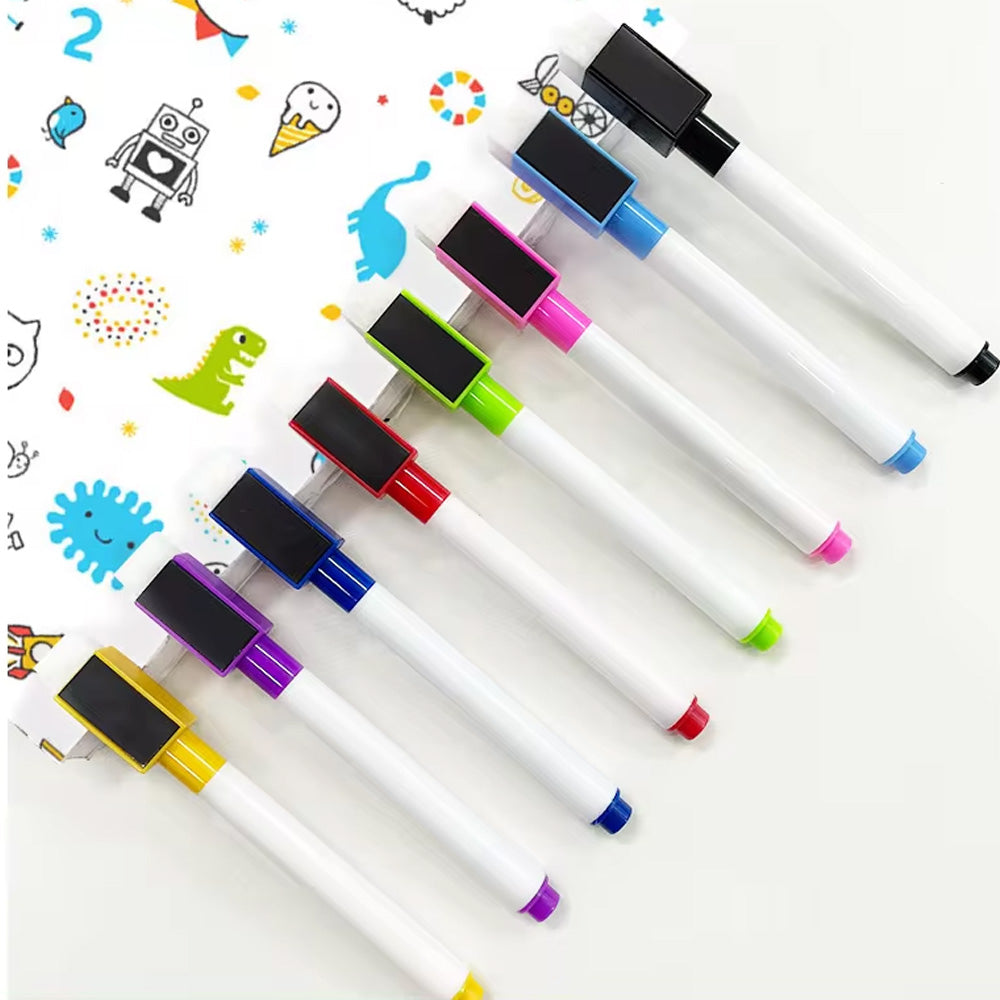 (NET)  Magnetic Marker Pen Liquid Paint Marker Magnetic Erasable Markers 8 pcs