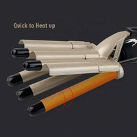 (Net) Curling Iron Hair Wave Curler Temperature Adjustable Four Barrels Hair Iron Hair Waver Iron Ceramic Tourmaline Crimper Hair Iron With Dual Voltage / XR-8832